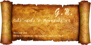 Gáspár Menyhért névjegykártya